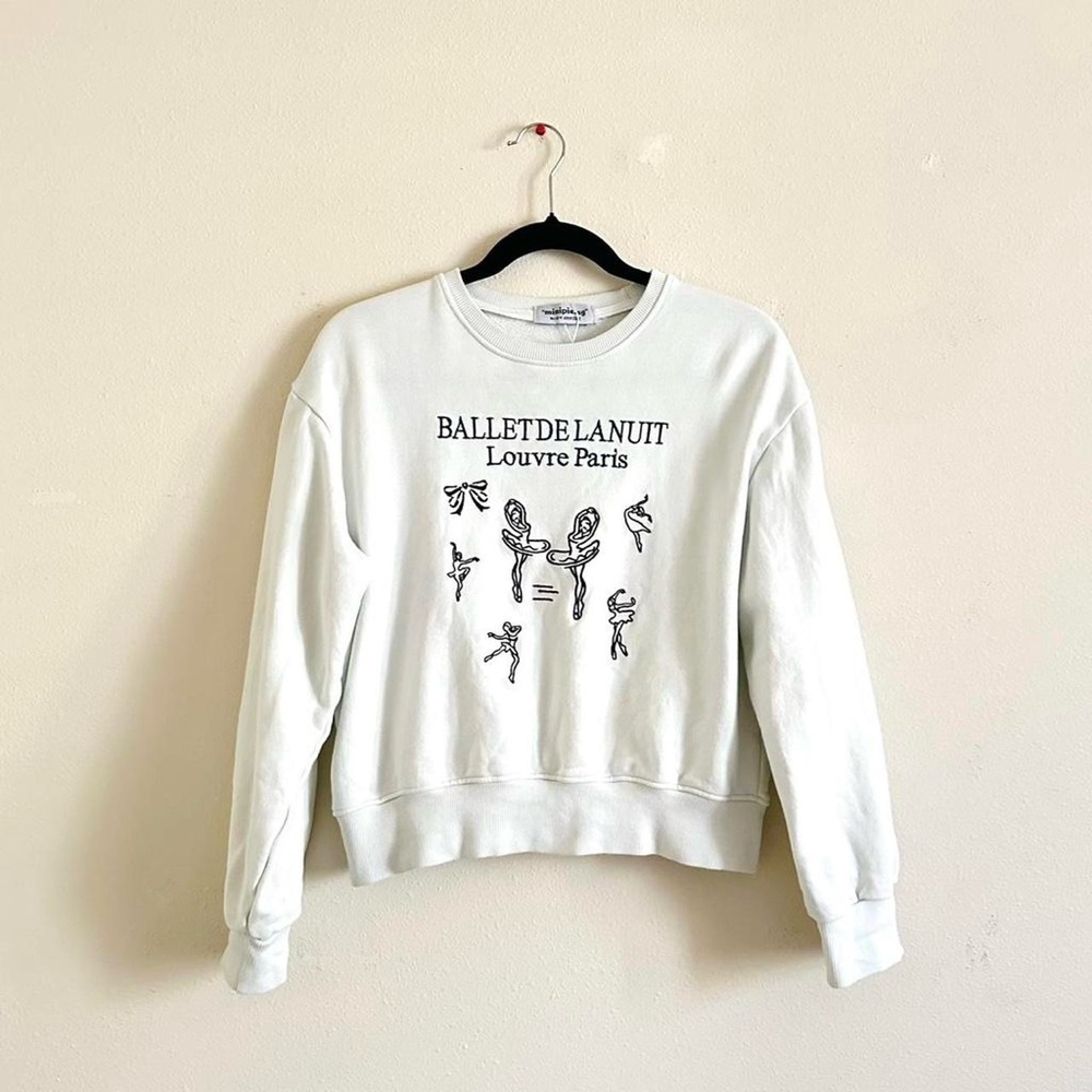 Ballet De La Nuit White Graphic Crewneck Sweatshirt